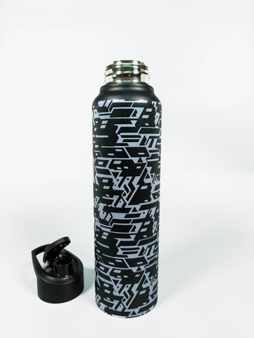 Grey Grid | Stainless Steel | Water Bottle | 1000ml